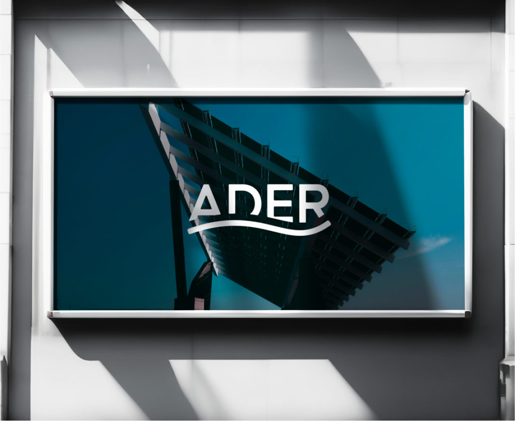 Panneau d'affichage avec le logo design de l'ader Lausanne