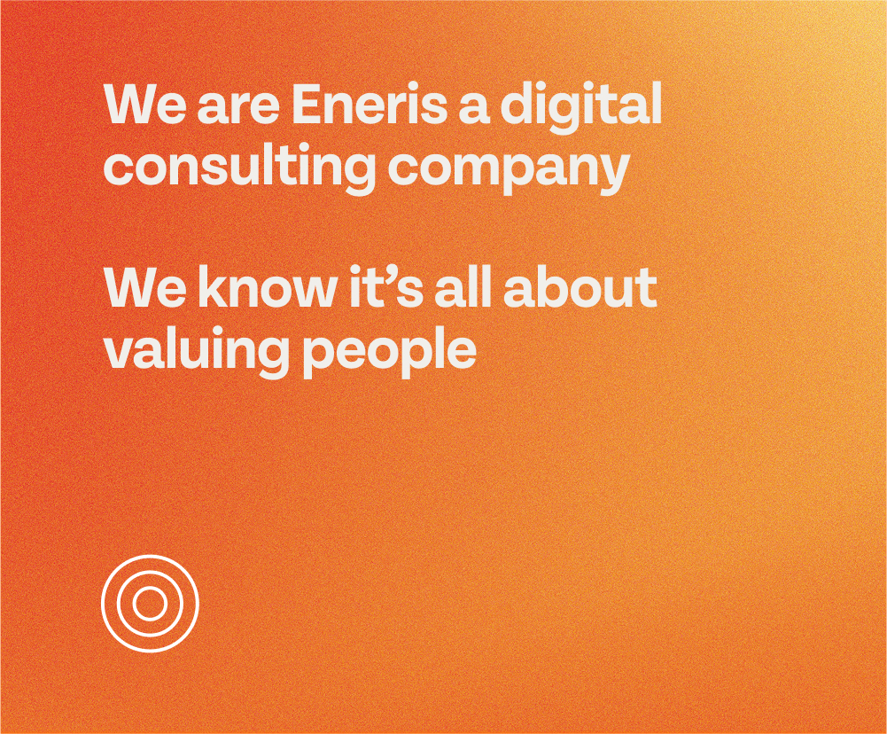 creation-logo-morges-eneris Image avec le slogan Eneris, we are Eneris, a digital consulting company. We know it's all about valuing people